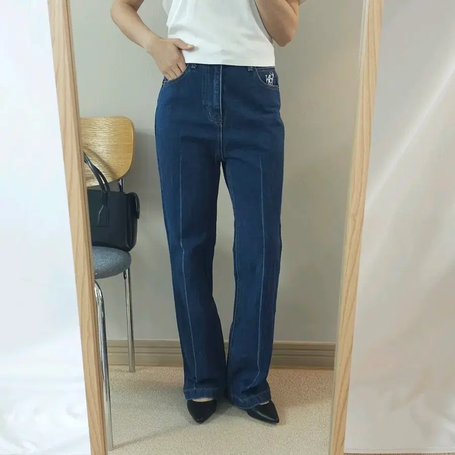(M)제너럴아이디어 여성 세미 부츠컷 데님 청바지 H7W4966