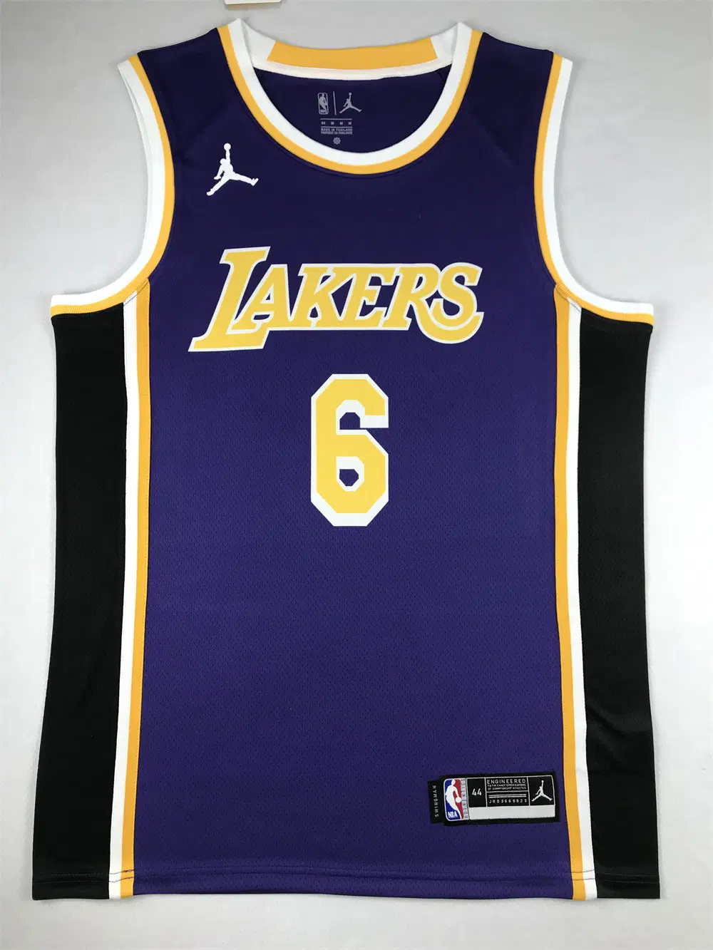 NBA 레이커스 제임스 6번 스테이트먼트 에디션 보라색 농구 유니폼 남녀공용 저지