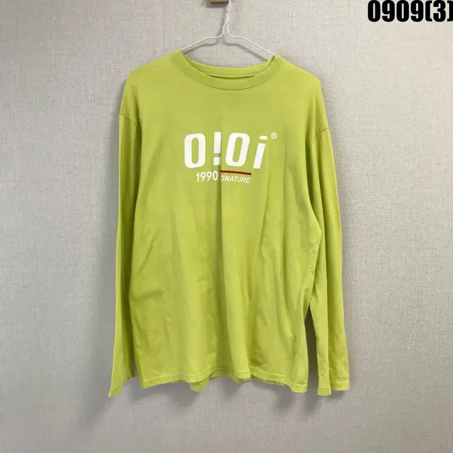 OiOi 시그니처 긴팔 티셔츠 라임 M