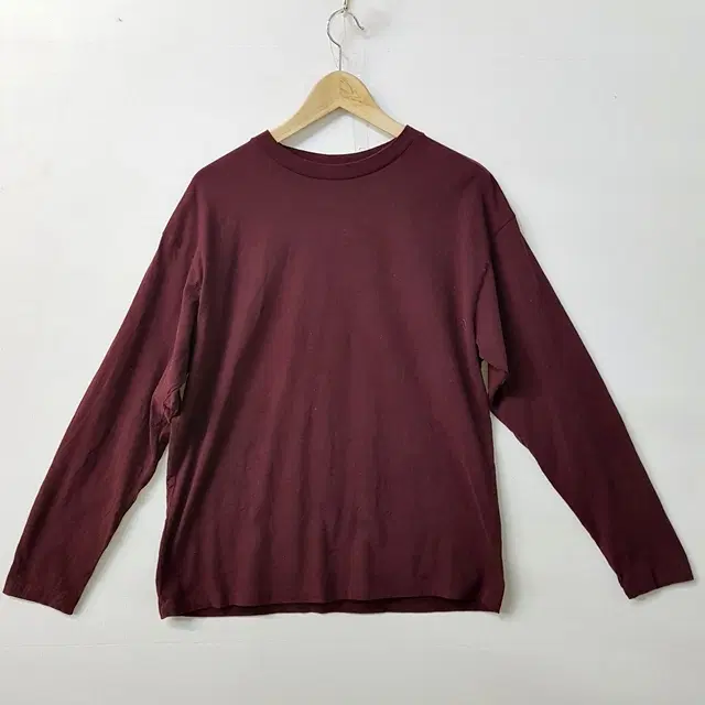 무인양품 MUJI 코튼 티셔츠 버건디