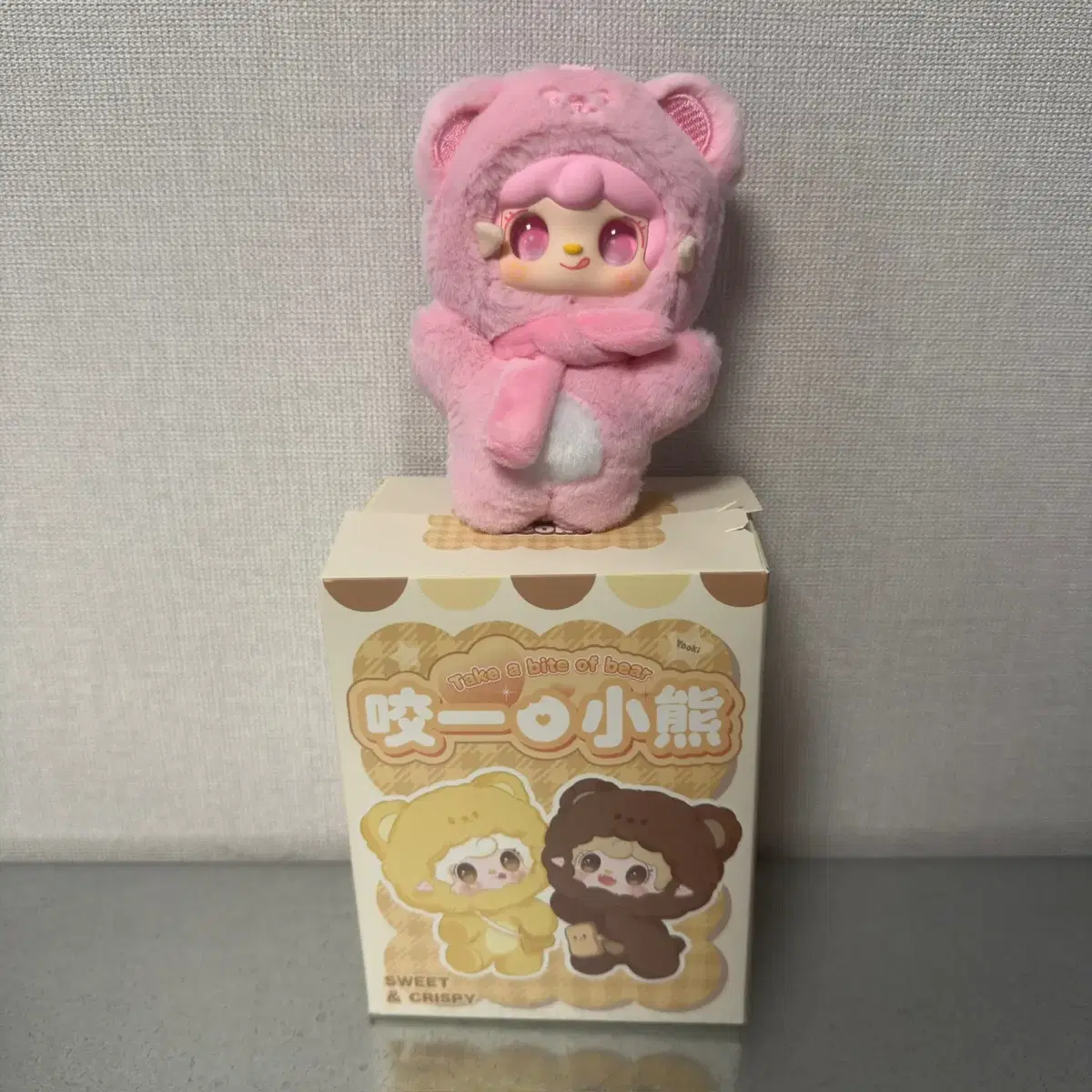 베이비쓰리 유키 한입 베어 문 핑크 곰