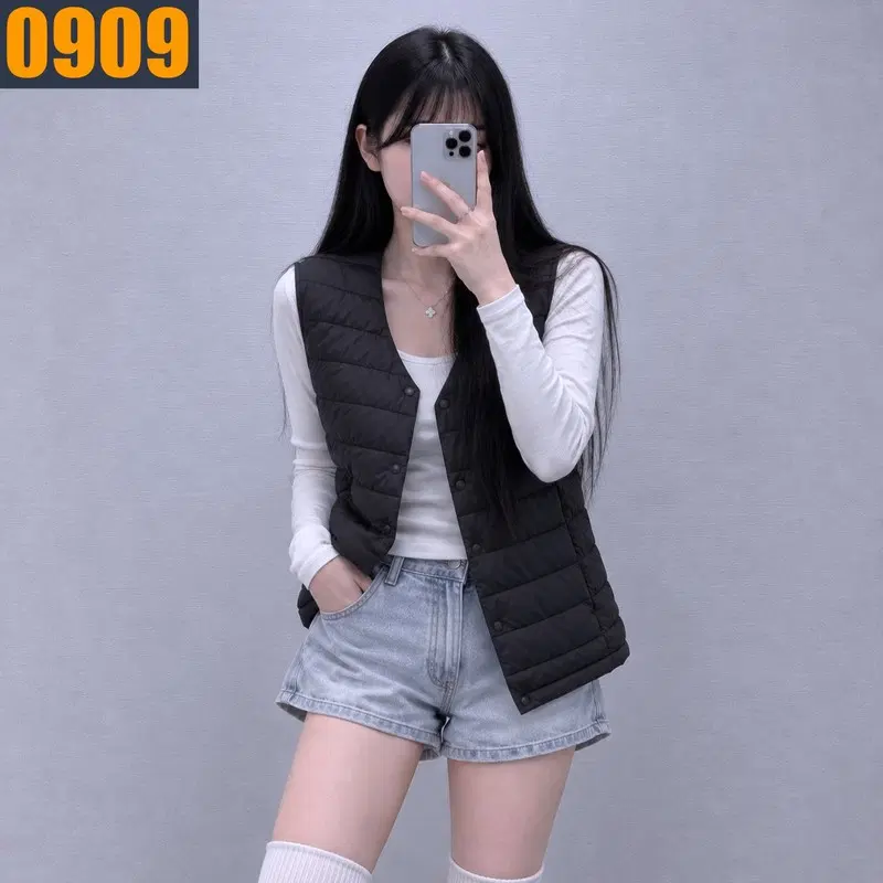 95 UNIQLO 유니클로 블랙 경량 패딩 베스트
