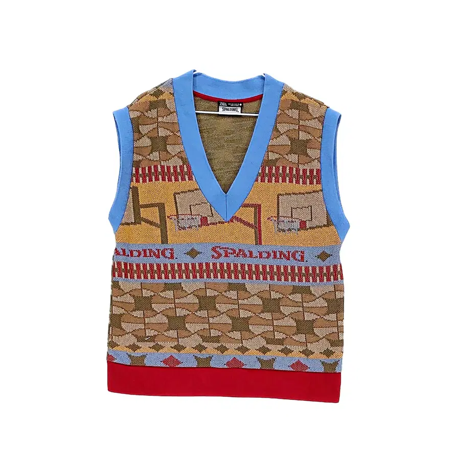 자라 여성95 레트로 니트조끼 멀티플 01896