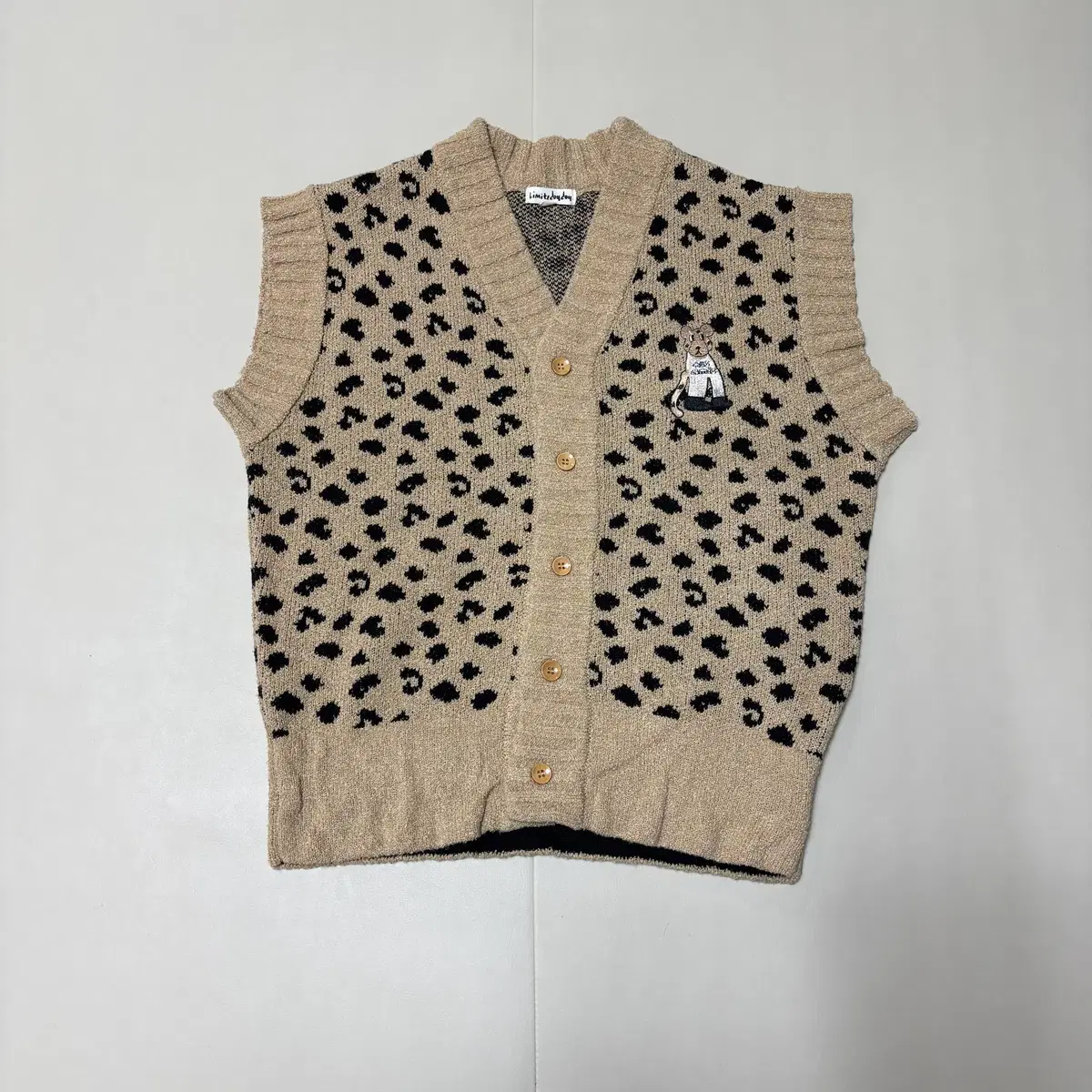리미떼두두 레오퍼드 니트 조끼 2XL