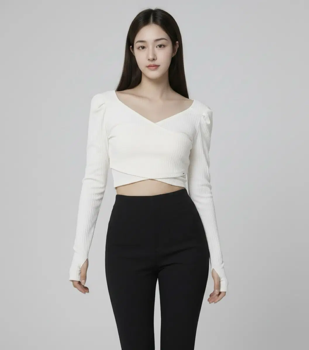 안다르 랩 크롭탑 오프화이트