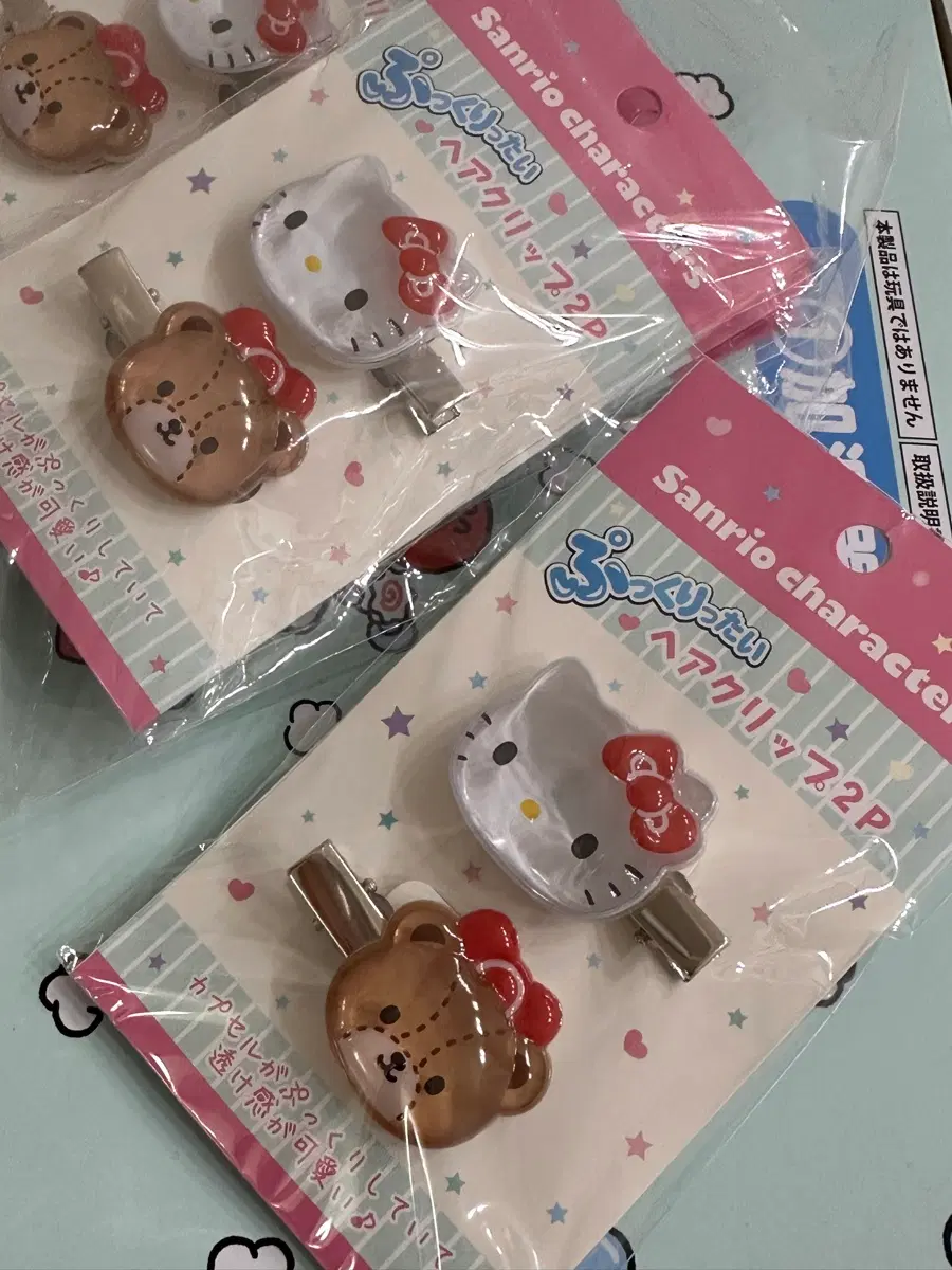 (미개봉) 일본 정품 봉봉 입체 키티 앞머리 헤어핀 머리핀