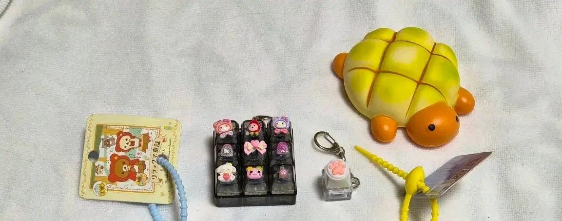 미사용) 다마고치 리락쿠마 강아지 고양이 키보드 LED 키캡 모음