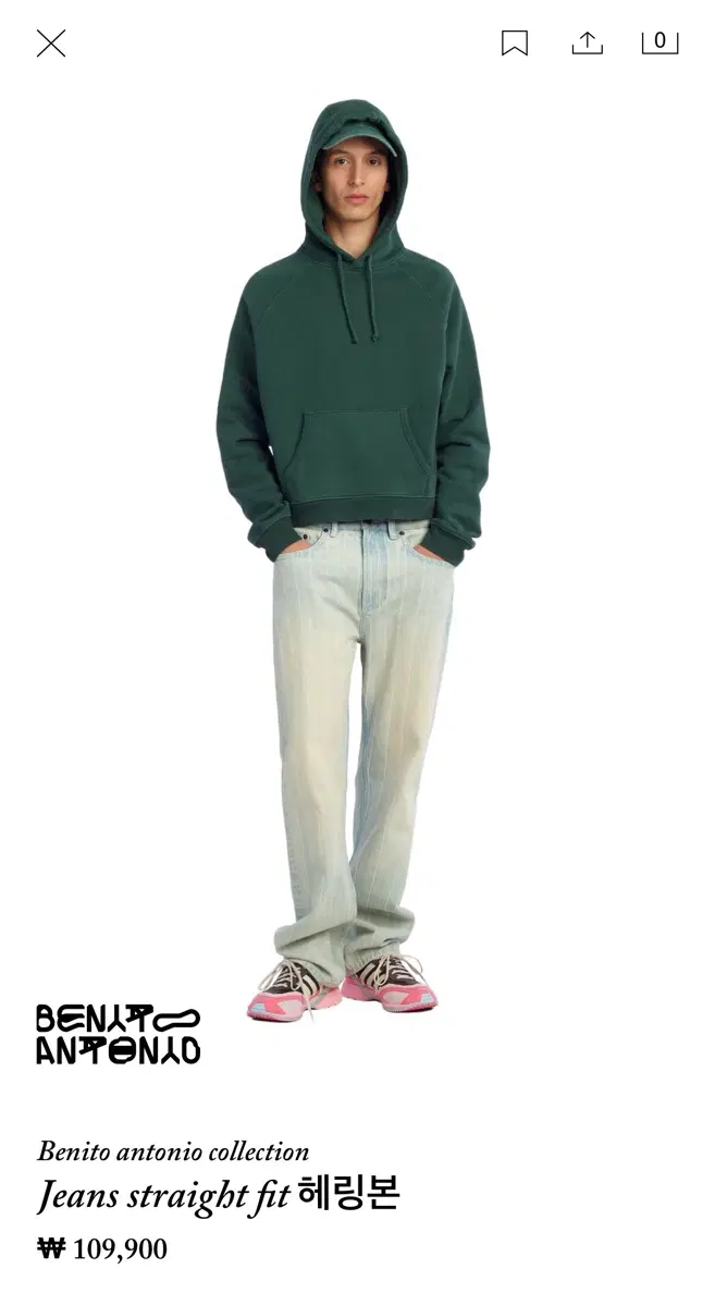 자라 베니토안토니오 스트레이트핏 스트라이프 데님 청바지 32새상품 판매