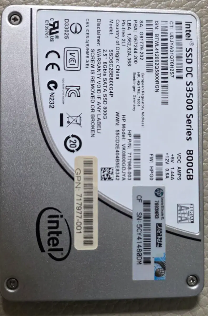 Intell SSD DC S3500 Series 800GB