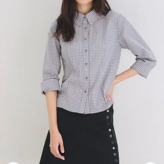 오피쉬 Dear Button Check Shirt (Sky Blue) 2