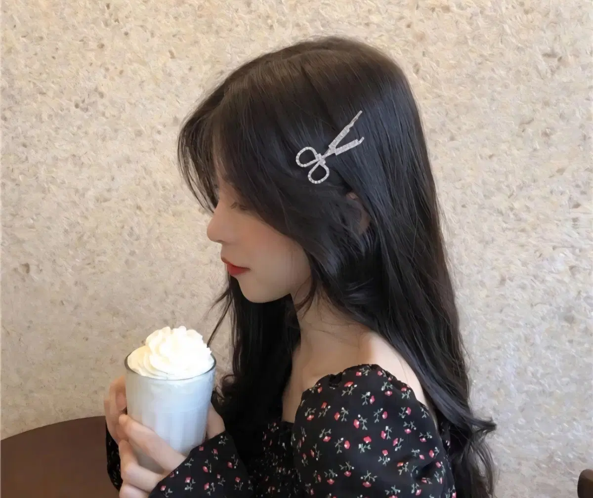큐빅 가위 머리핀-새제품