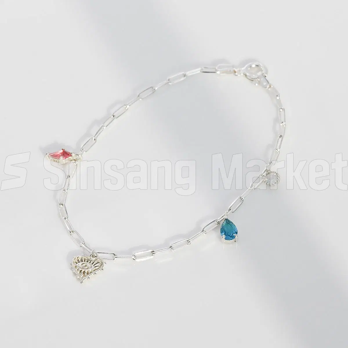 [빠른발송] 925실버 이블아이 하트 팔찌