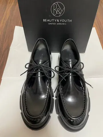 BEAUTY&YOUTH 레이스업 블랙 치로리안 슈즈 블랙 38
