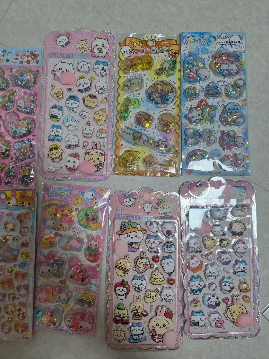 치이카와 먼작귀 우사기 헤이세이 글리터 샤카샤카 봉봉 말랑이 스티커모음