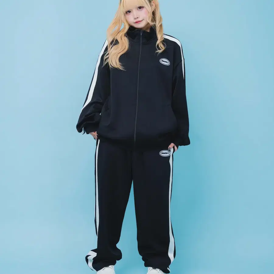 hauls 하울스 심플 이즈 베이트 저지 셋업 블랙 화이트