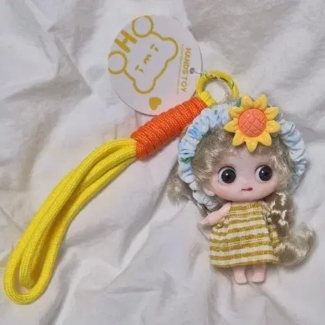 인형 키링 옐로우 스트라이프