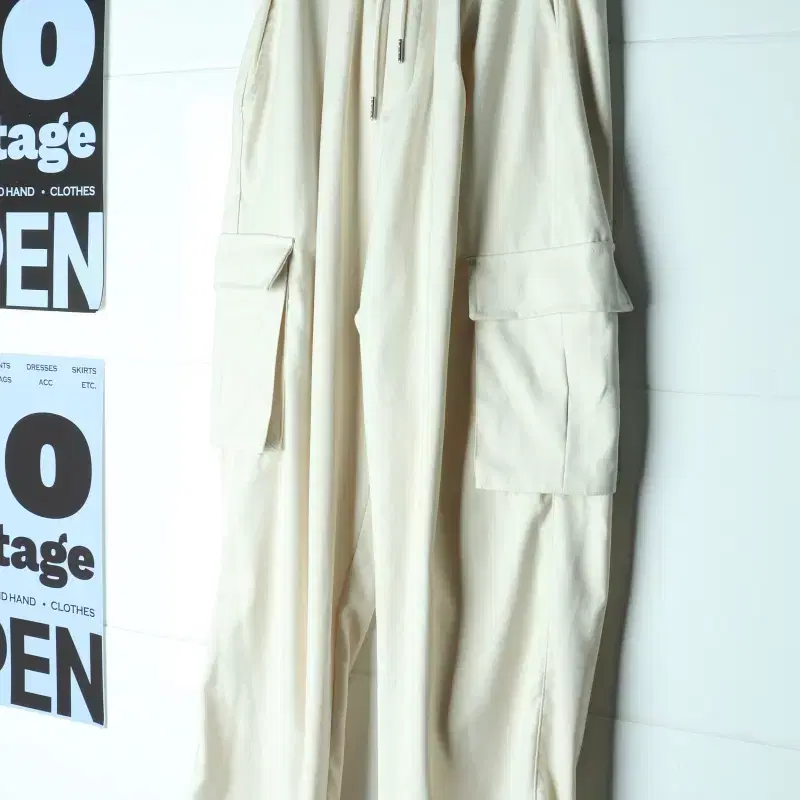 (M-L) 낫포너드 카고팬츠 바지 밴딩 아이보리-P10798