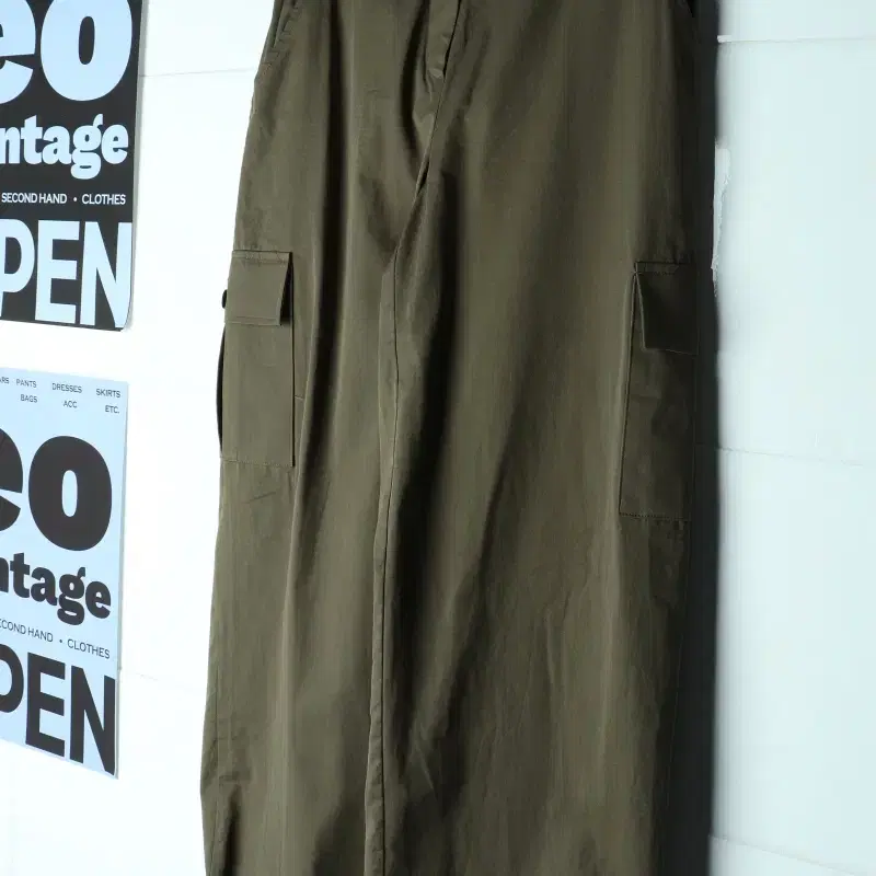 W(M-L) 브랜드빈티지 카고팬츠 바지 카키 스트링 밴딩-P10807