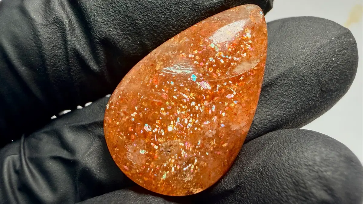 No.6238 천연 태양의불꽃 썬스톤 캐보션 19ct