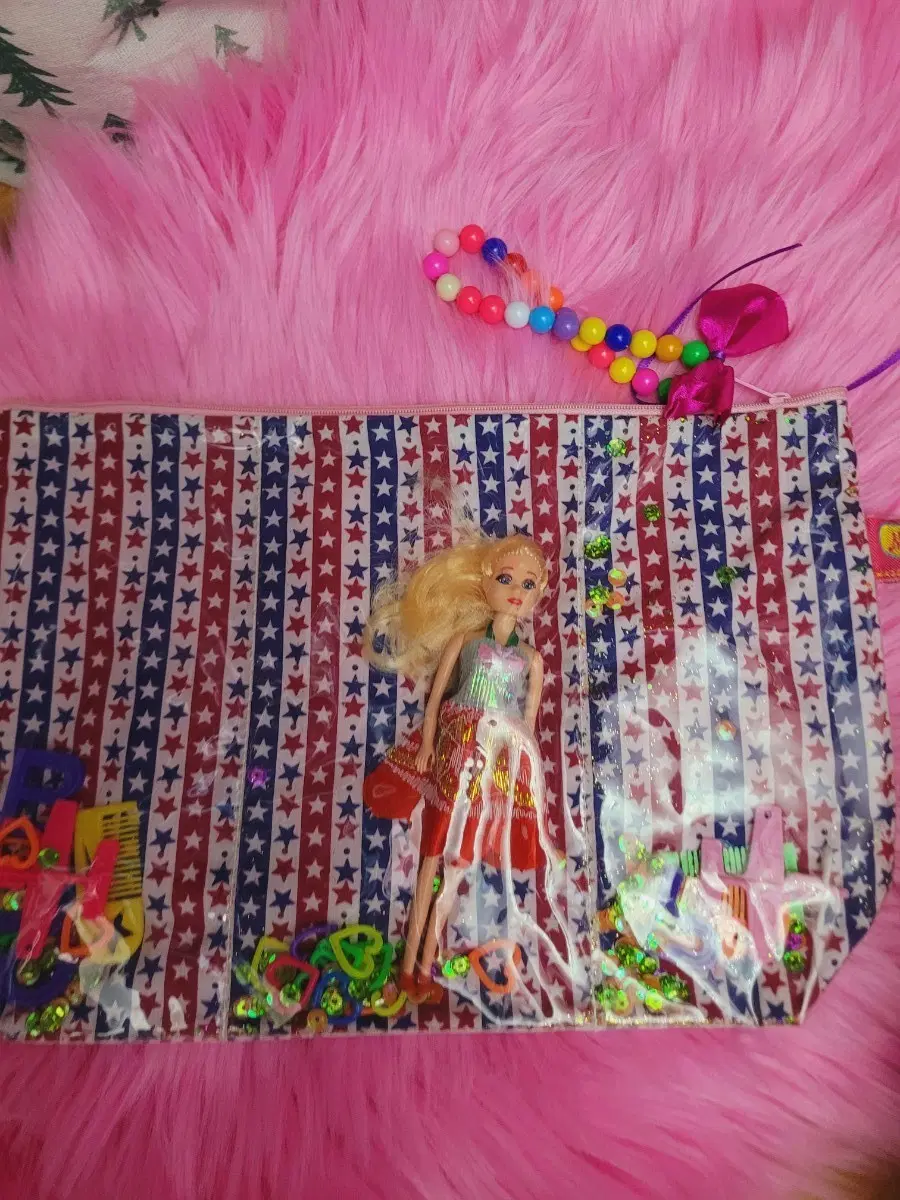 수입 투명인형 파우치