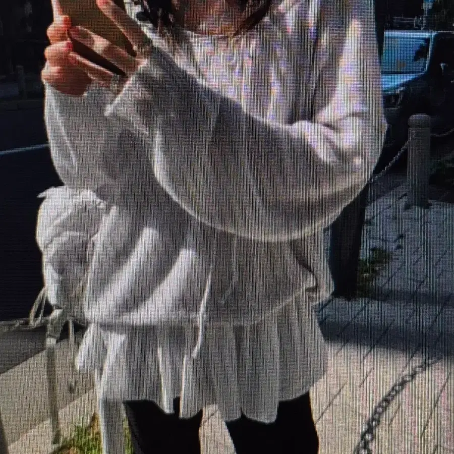 (해외배송)시크 편안한 리본 얇은 니트 티 2컬러
