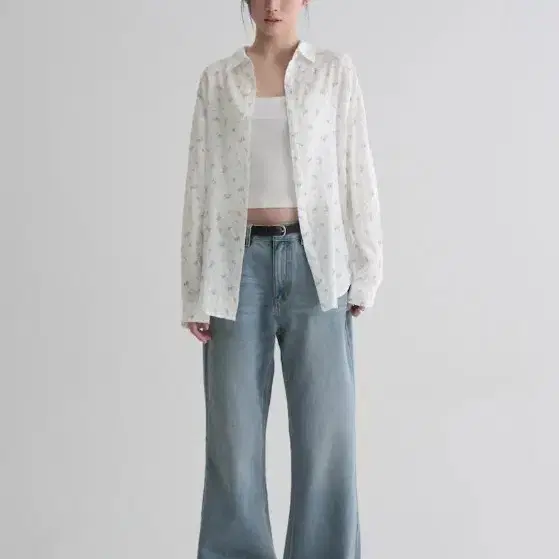 텍o)새상품 에잇세컨즈 플라워 셔츠 아이보리 L