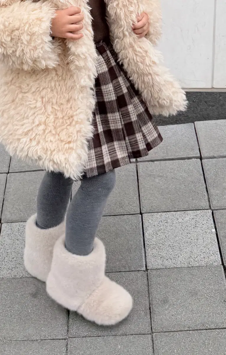 체크 플레어 치마