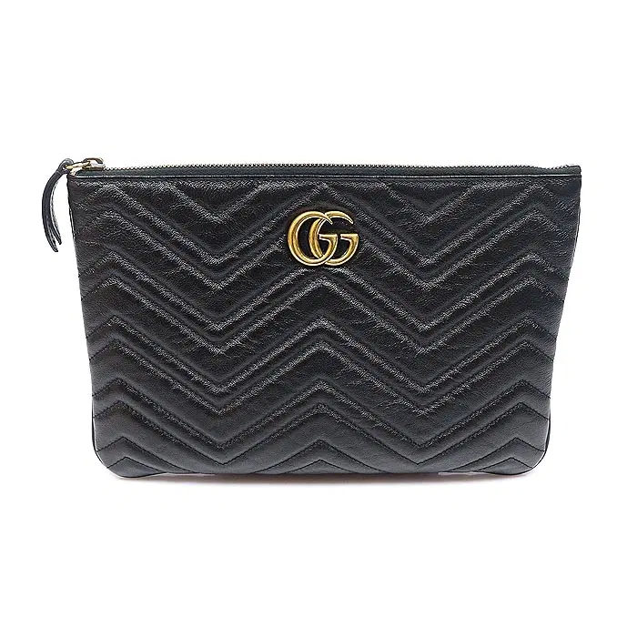Gucci(구찌) 525541 블랙 마틀라세 쉐브론 GG 마몽 파우치 클러치 MUJ74184GU