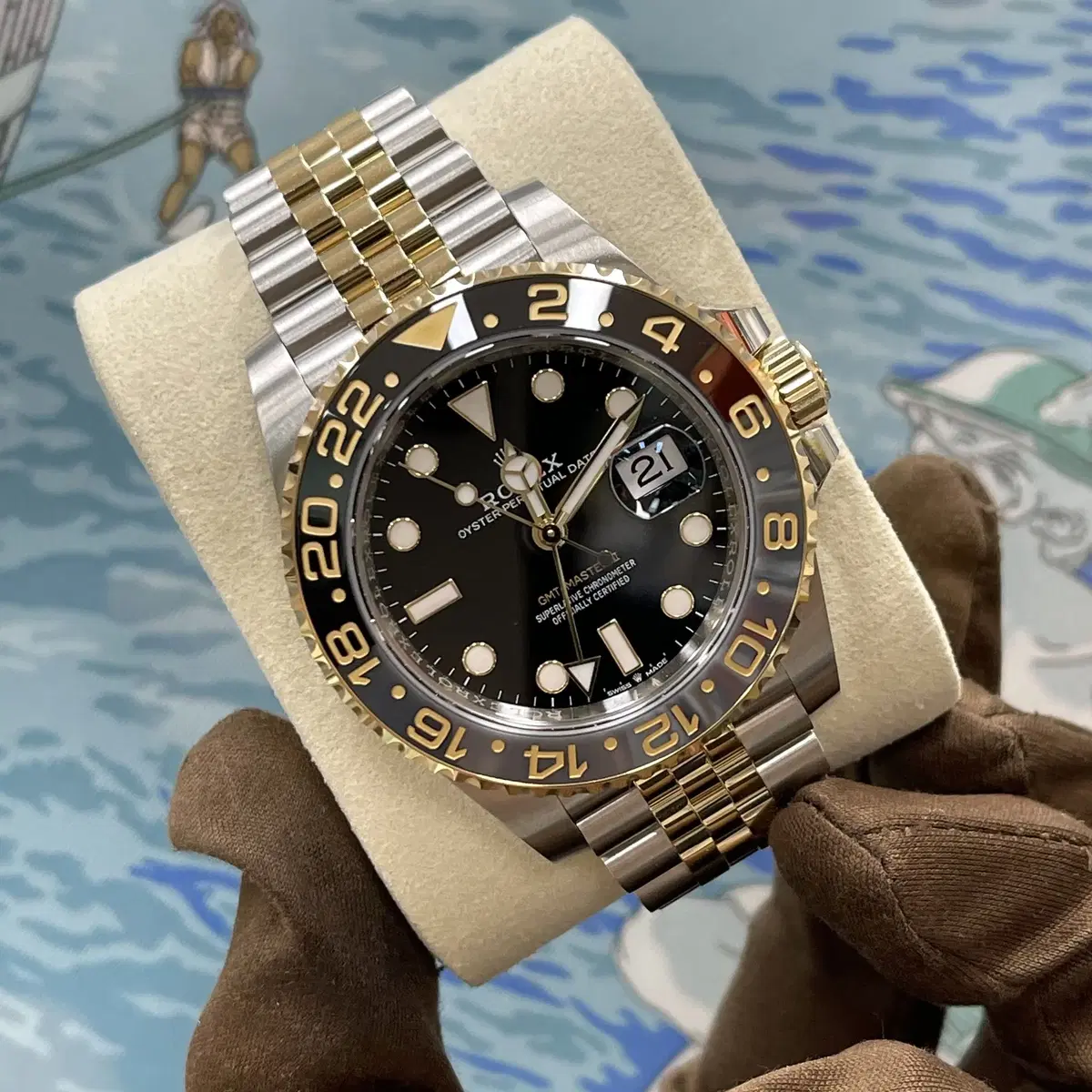 새상품] 롤렉스 GMT 마스터2 40mm 검판 콤비 126713GRNR