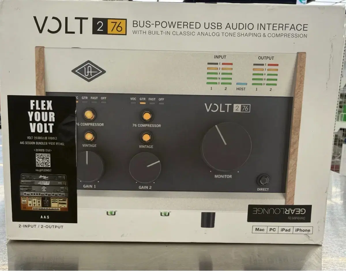 [기어라운지 공식] Universal Audio UA 볼트 276 Volt 276 프로페셔널 USB 오디오 인터페이스 (2-in 2-out 1176 아날로그 컴프레서)