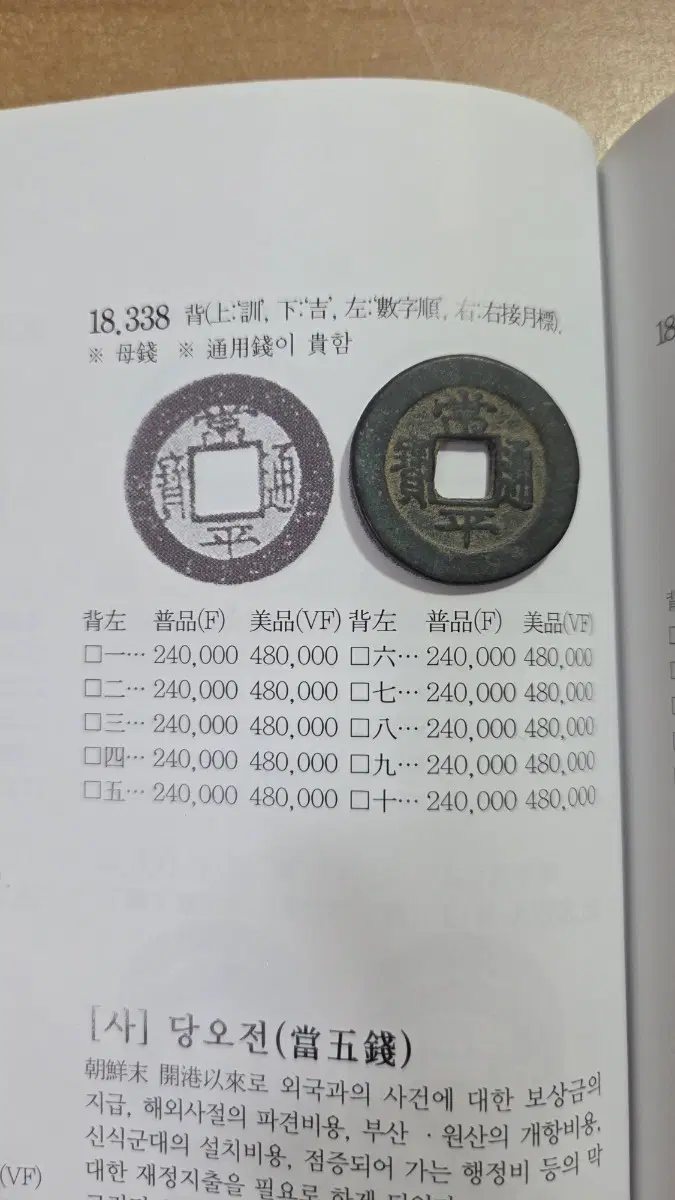 뒷면에 글자가 있는 상평통보...1