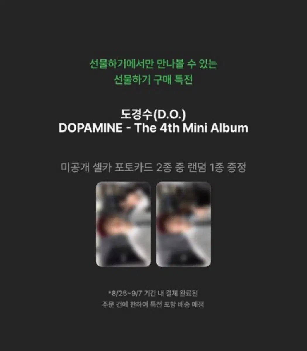 도경수 뮤직플랜트 선물하기 미공포 구해요