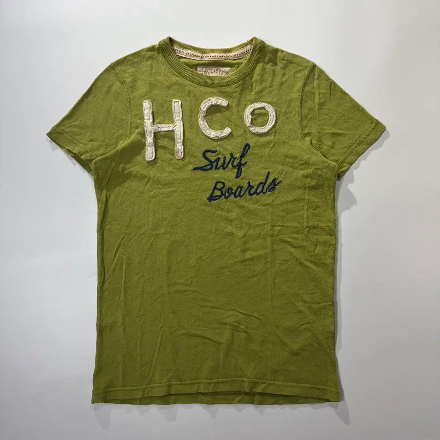 홀리스터 올리브그린 HCO 서프 자수 반팔 티셔츠