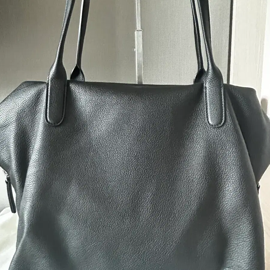 로우 헨리백 송아지가죽 블랙