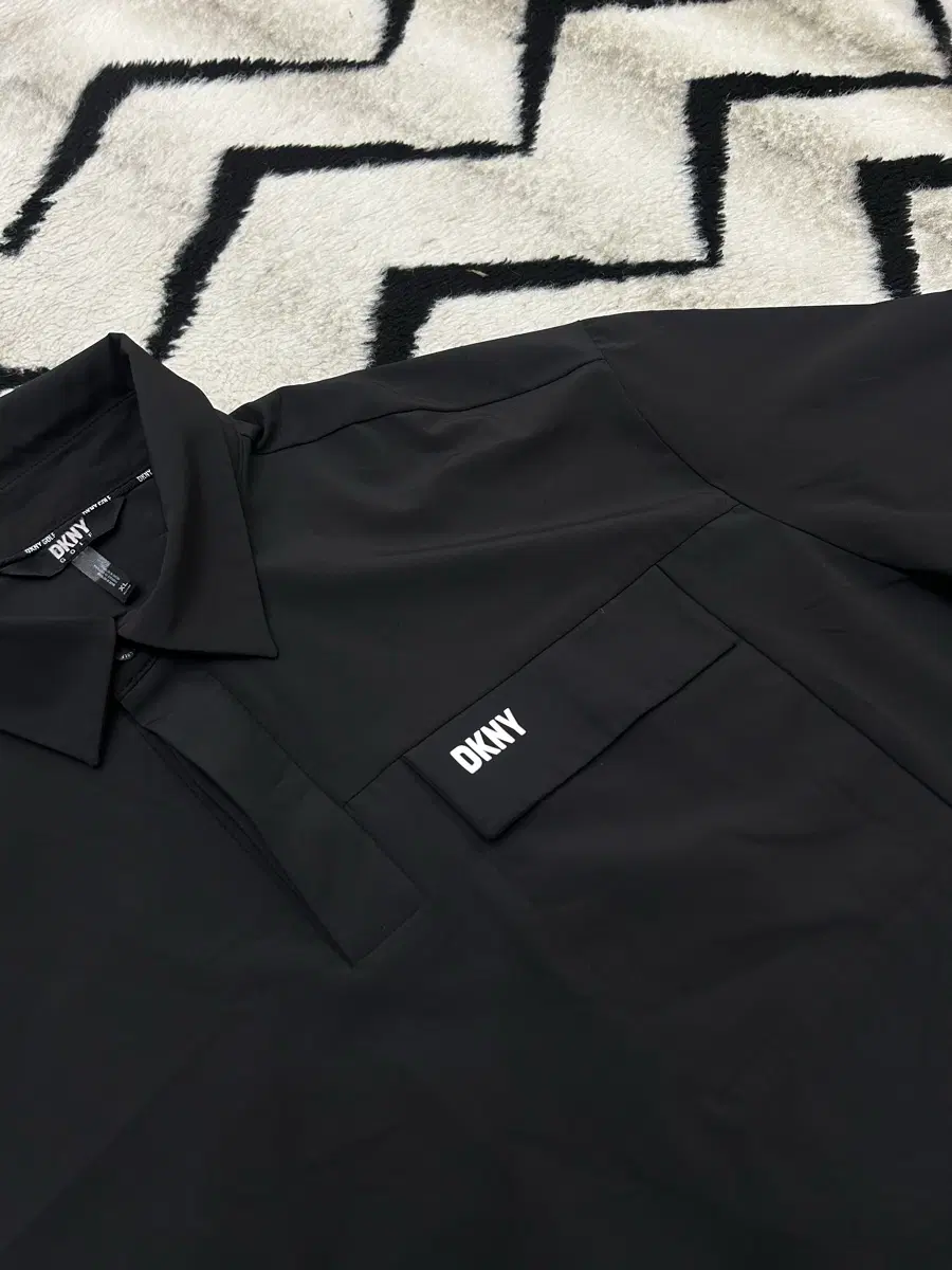 [XL]DKNY 골프 기능성 방풍 포켓 반팔/블랙/스판