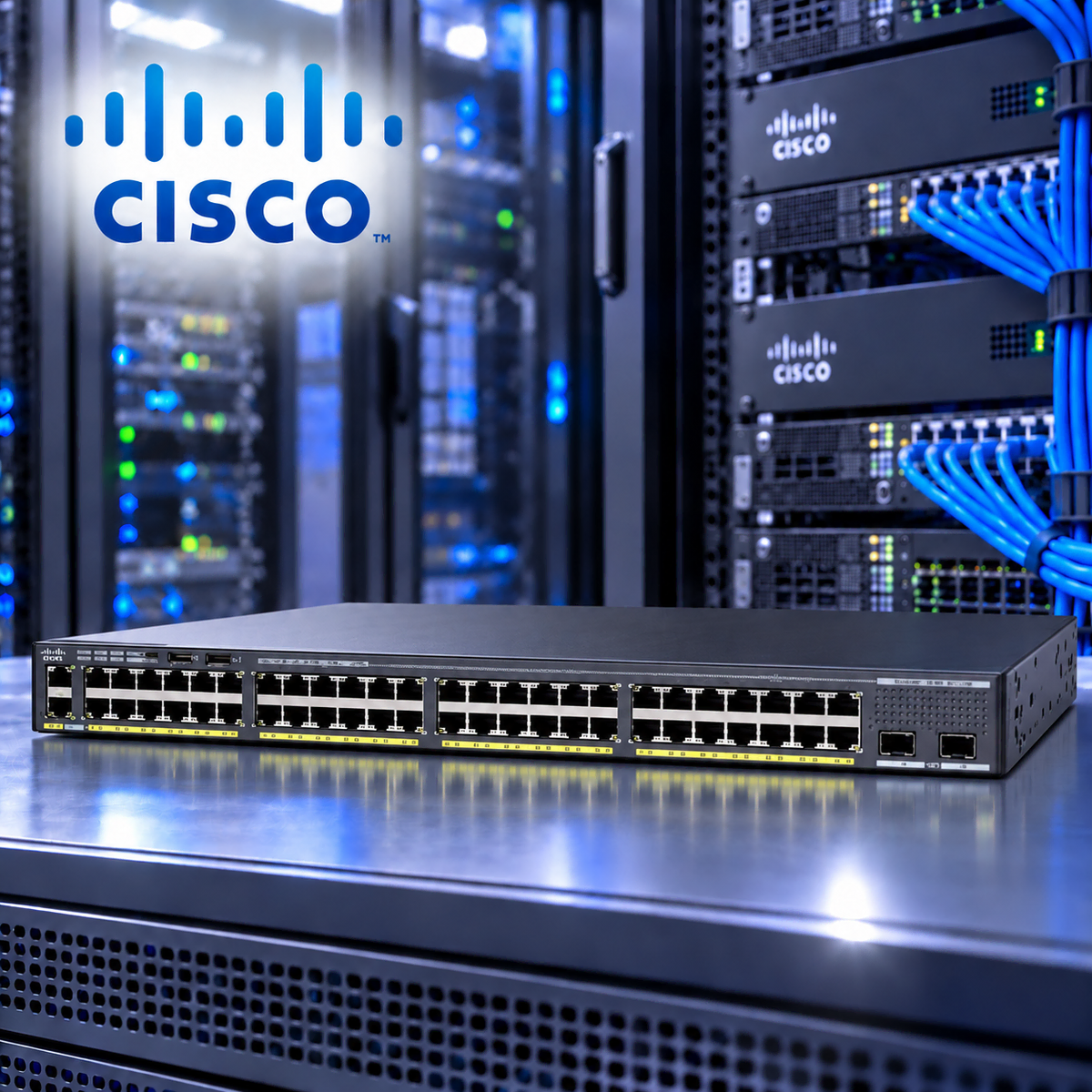 Cisco 시스코 Catalyst 2960XR 48포트 기가 PoE 스위치 (10G SFP+ 2구) WS-C2960XR-48LPD-I