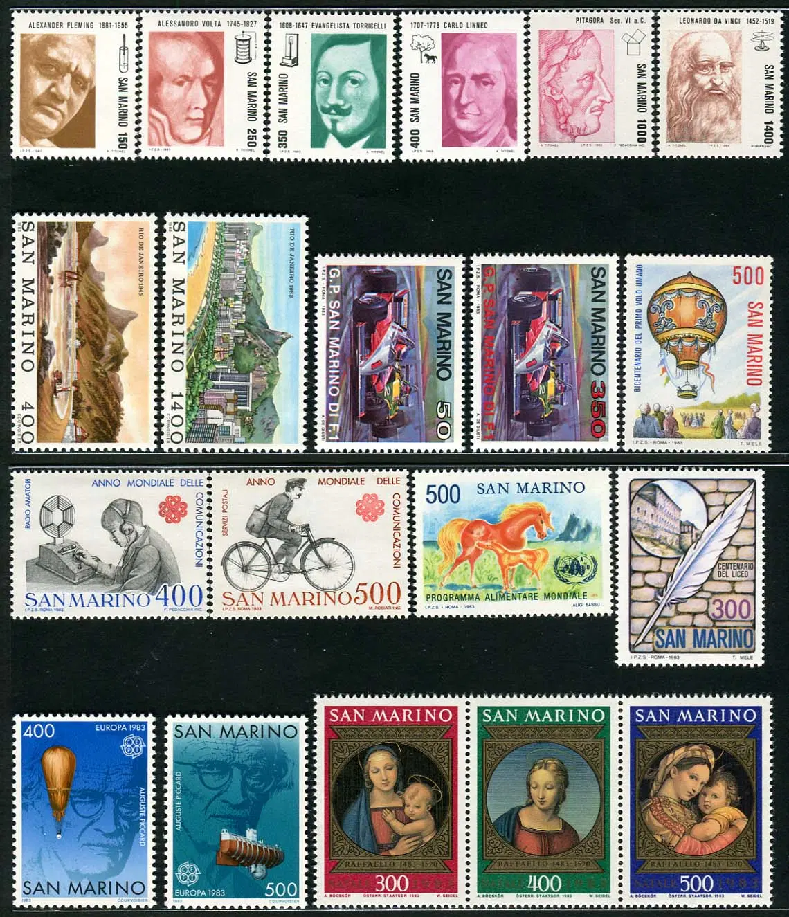 [BKstamp외국우표] 산마리노 1983년발행 기념우표 20종 전종
