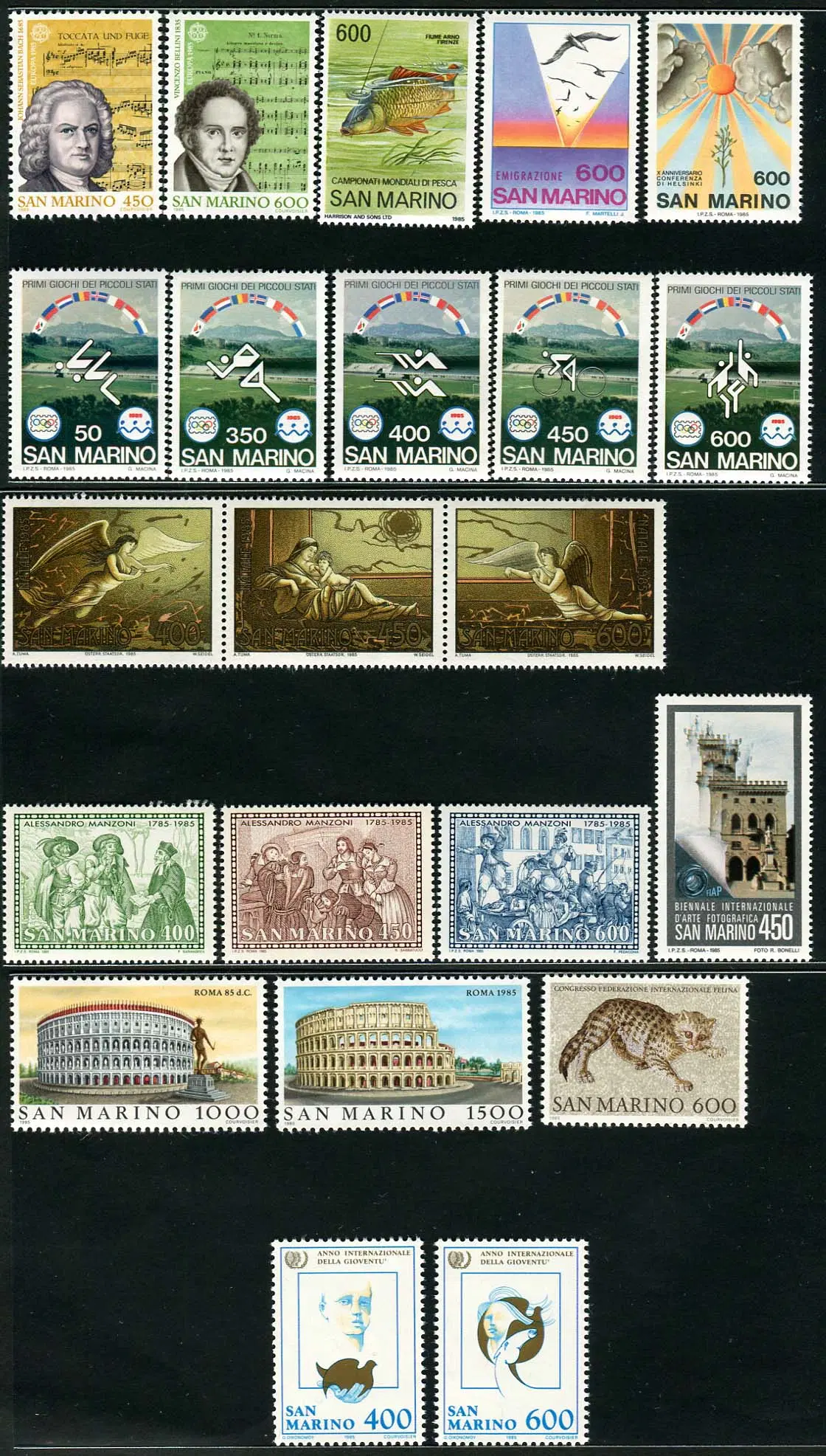[BKstamp외국우표] 산마리노 1985년발행 기념우표 22종 전종