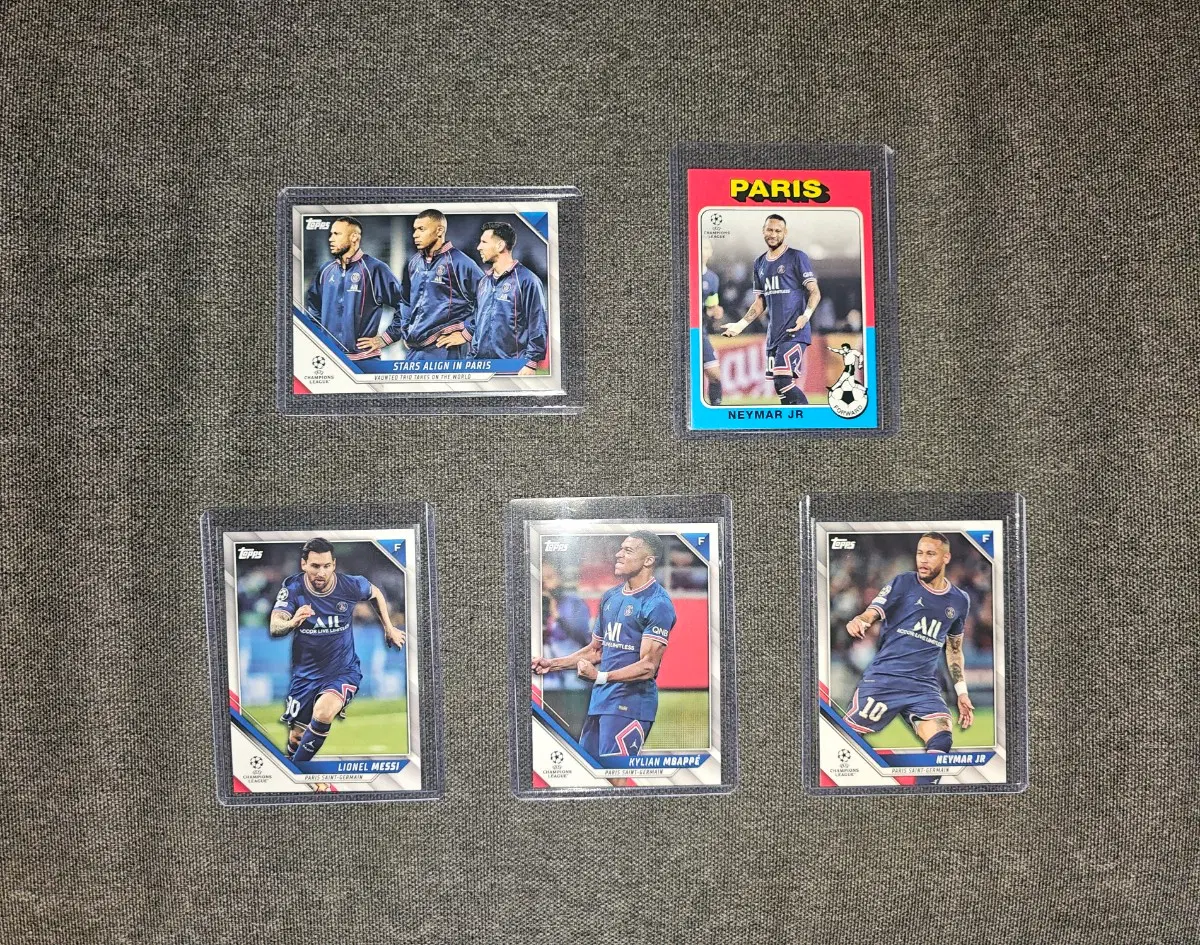 스포츠 축구카드 PSG 파리생제르망 3총사 (메시, 음바페, 네이마르) 5종일괄