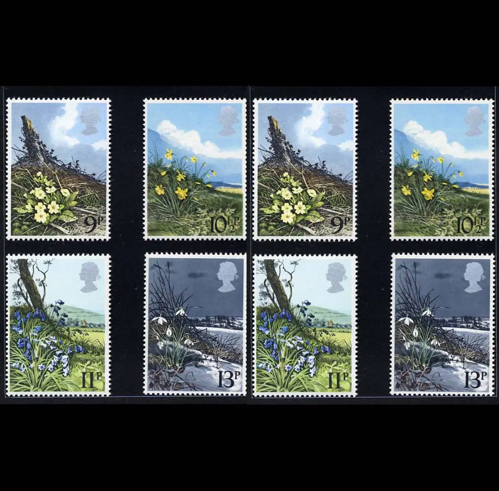 [BKstamp외국우표] 영국 야생화 꽃 4종완 2세트(1979년)