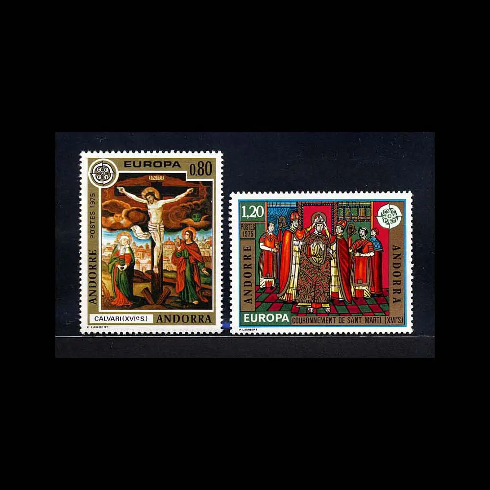 [BKstamp외국우표] 불령안도라 유로파(EUROPA) 2종완(1975년)