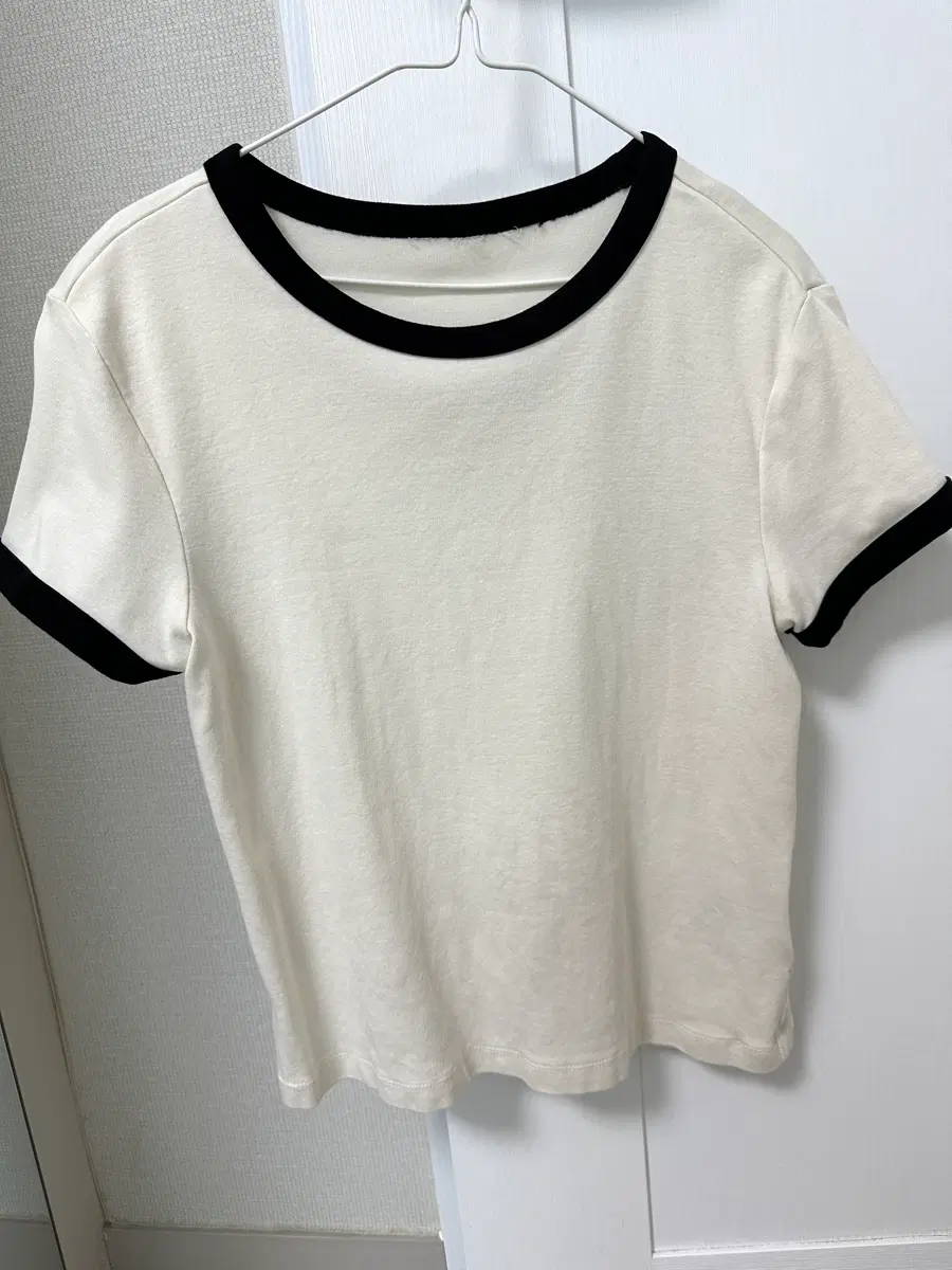 h&m 상의 배색 반팔 티셔츠
