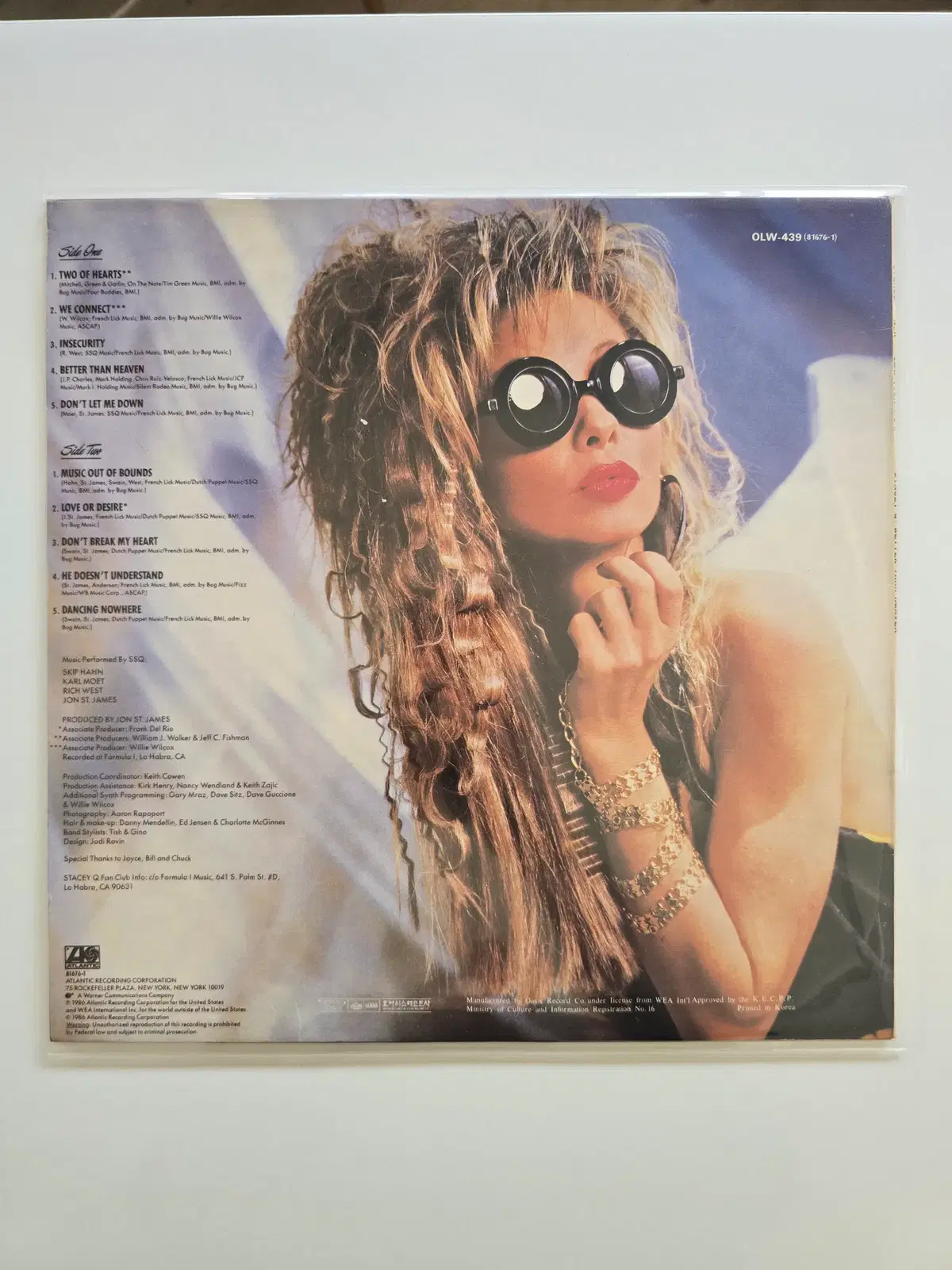 Stacey Q 스테이시 큐 LP / Better Than Heaven/EX+/가사지