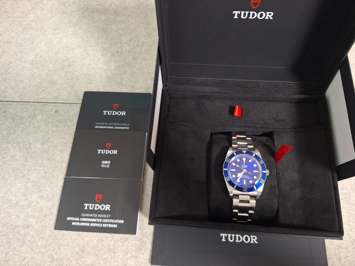 튜더 블랙 베이54 청판 시계 풀셋 37mm