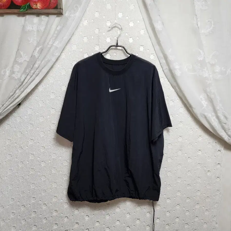 블랙 우븐 반팔티 남성100
