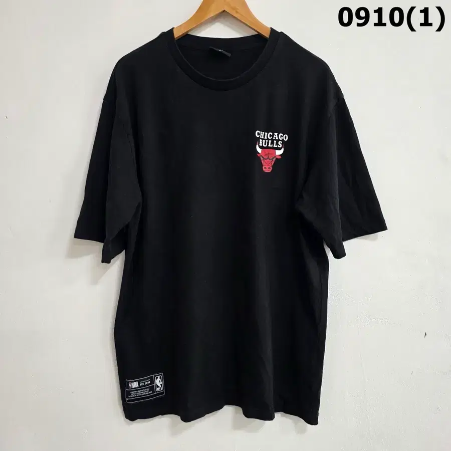 NBA 시카고 불스 로고 반팔 티셔츠 블랙 XL