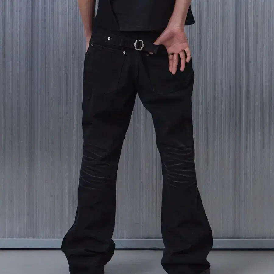 9999아카이브 (새상품)Utility Whisker Flare Denim Pants