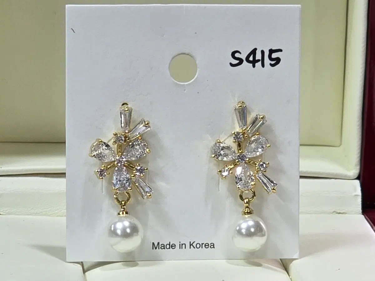진주 드롭 귀걸이 S415 3,2센치
