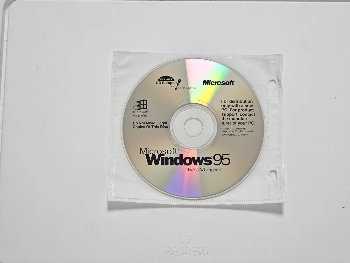 Microsoft Windows 95 OSR 2.5 OEM CD X03-50348 / 1997 빈티지 수집용