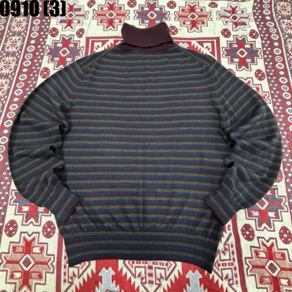 던롭 기본 니트 폴라 긴팔 스트라이프 M 95 9/10